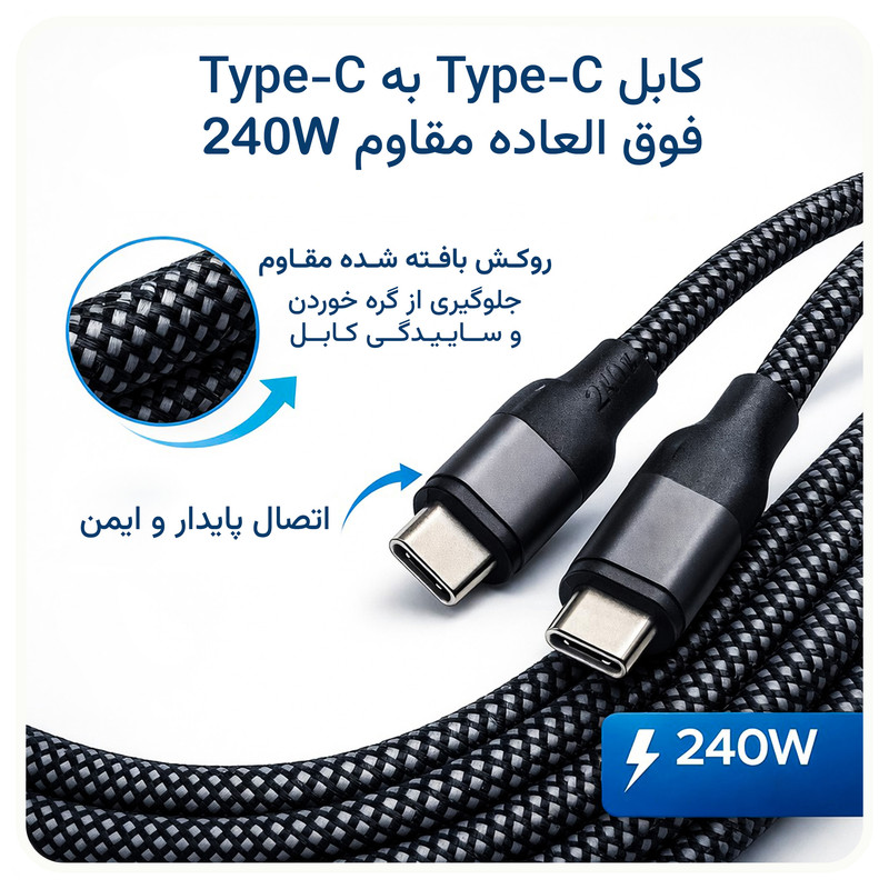 شارژر دیواری 45 وات وونک مدل PD‑45W به همراه کابل دو متری USB-C